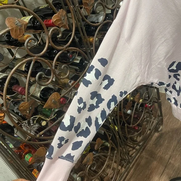 Crown& Ivy Pink Leopard Print Sweatshirt - Picture 3 of 6